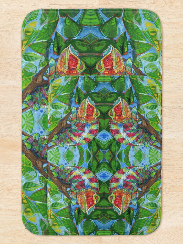 Alternate view of Panther chameleon painting - 2012 Bath Mat