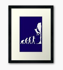Rock climbing evolution geek funny nerd Framed Print