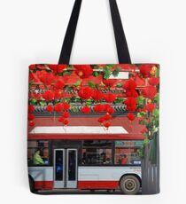 Beijing - Bus and red lanterns Tote Bag