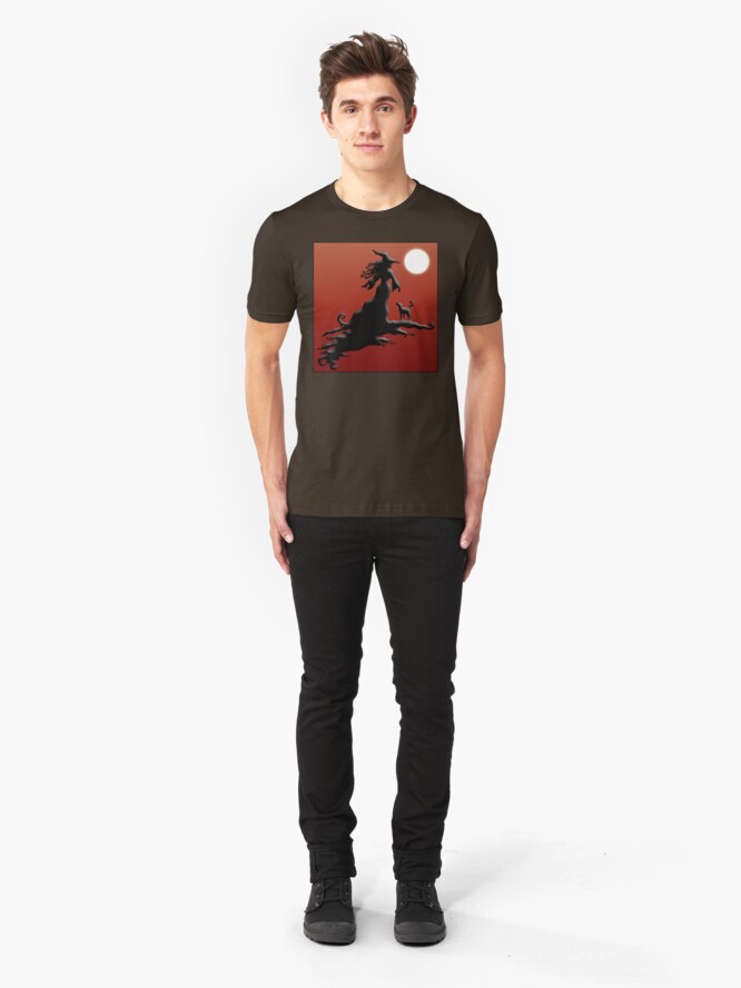 Alternate view of Witch's Silhouette - Clothing and Stickers Slim Fit T-Shirt
