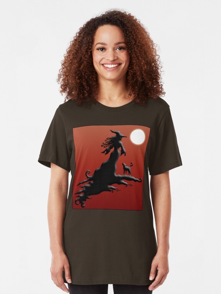 Alternate view of Witch's Silhouette - Clothing and Stickers Slim Fit T-Shirt