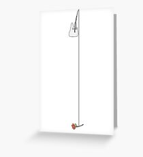 Small White Totoro Fishing - Long Line Greeting Card