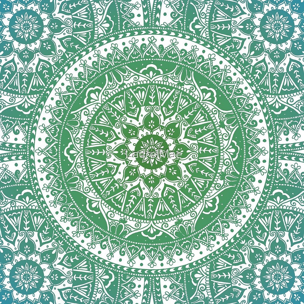 "Green Mandala Pattern" by LaurelMae Redbubble