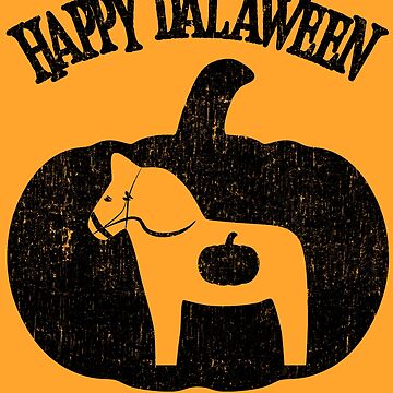 Happy Dalaween Funny Swedish Dala Horse Halloween Pumpkin Pun Meme | iPad  Case & Skin