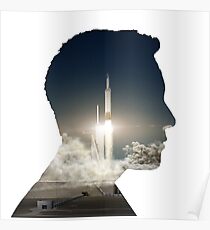 Elon Musk Launch Silhouette Poster