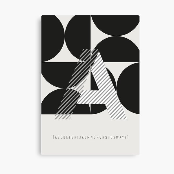 Typeface "A" black Leinwanddruck