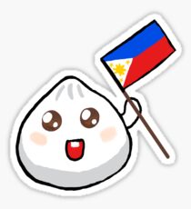 Cute Siopao Philippines Flag Digital Art Sticker