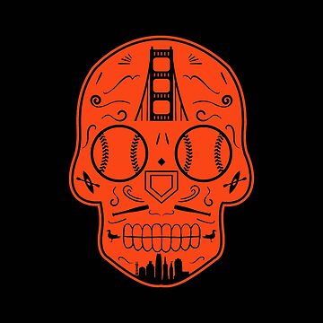 SF Giants Shirt Mens L Orange Dia De Los Muertos Sugar Skull Baseball  Halloween