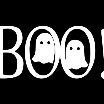 Artwork thumbnail, "Boo!" - Halloween, Ghosts, Black, All Hallows Eve, Simple, Contemporary by CanisPicta