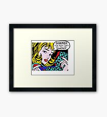 Roy Lichtenstein Comic Art - Girl with Gloves Framed Print