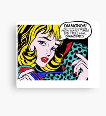 Roy Lichtenstein Comic Art - Girl with Gloves Canvas Print