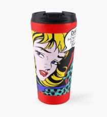 Roy Lichtenstein Comic Art - Girl with Gloves Travel Mug