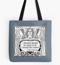 JFK Quote About Libraries Tote Bag