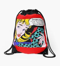 Roy Lichtenstein Comic Art - Girl with Gloves Drawstring Bag