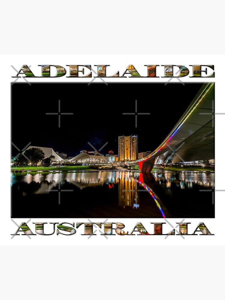 Adelaide Riverbank at Night (poster on white) by RayW