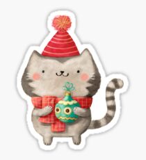 Cute Cat Christmas Sticker