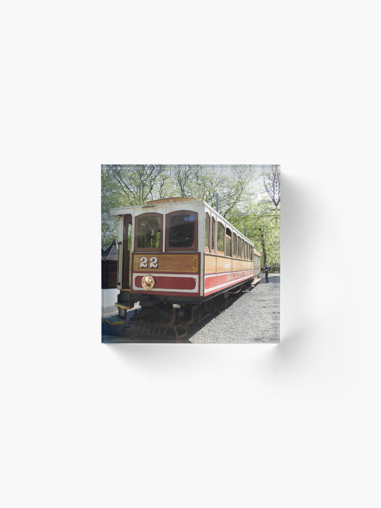 Alternate view of Isle of Man Vintage Victorian Electric Tram Railway at Laxey Acrylic Block