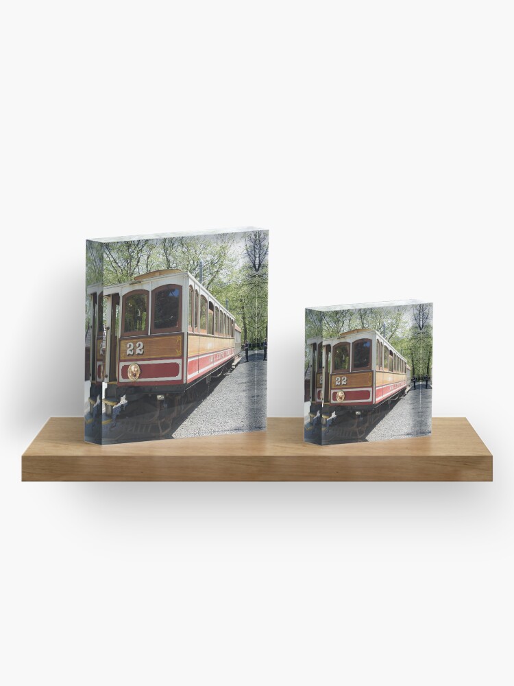 Alternate view of Isle of Man Vintage Victorian Electric Tram Railway at Laxey Acrylic Block