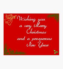 wishing you a very merry Christmas and prsoperous new year Photographic Print