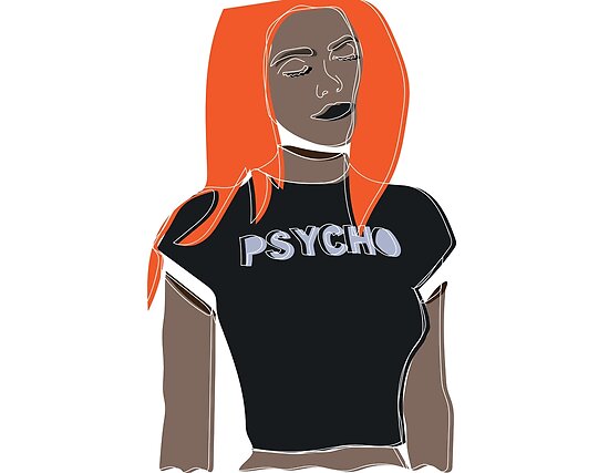 Psycho Girl Poster By CLYN Redbubble Flat,550x550,075,f.u1