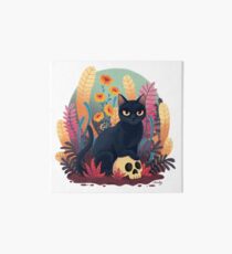 Skull kitty Art Board Print
