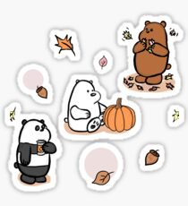 We Bare Bears Autumn Pattern Sticker