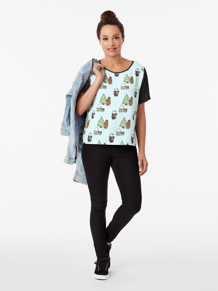 Alternate view of We Bare Bears Christmas Pattern Chiffon Top