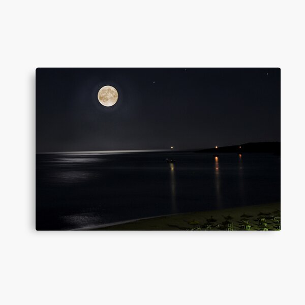 Full Moon over Cala Millor Canvas Print