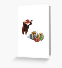 Tarjeta de felicitación Red Panda obtiene regalos