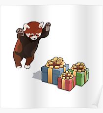Red Panda Gets Presents Poster