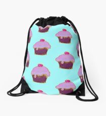 Yummy pink cupcake picture Drawstring Bag