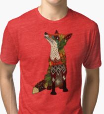 Camiseta de tejido mixto zorro floral