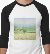 Tuscan Vineyard, Tuscany, Italy Men's Baseball ¾ T-Shirt