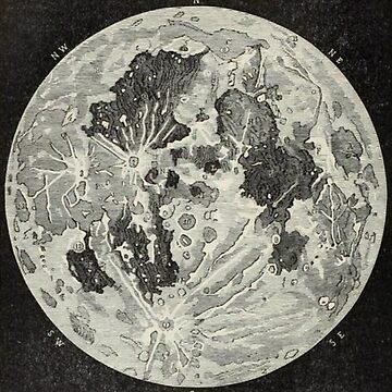Artwork thumbnail, Vintage Moon Map by bluespecsstudio