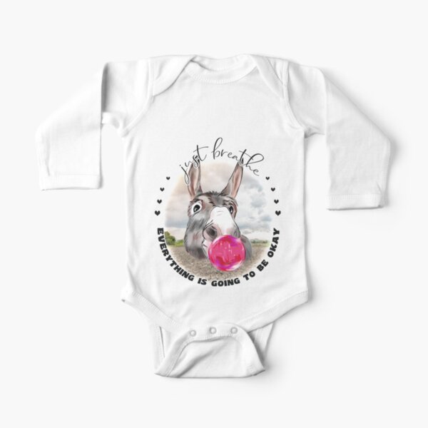 Just Breath Donkey Bubblegum Long Sleeve Baby One-Piece