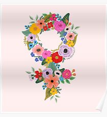 Floral Feminist - The Peach Fuzz Poster