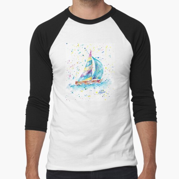 Sailboat by Jan Marvin Baseball ¾ Sleeve T-Shirt