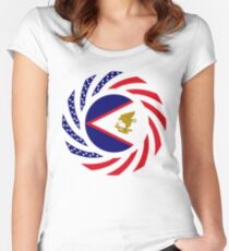 American Samoa Multinational Patriot Flag Series Fitted Scoop T-Shirt