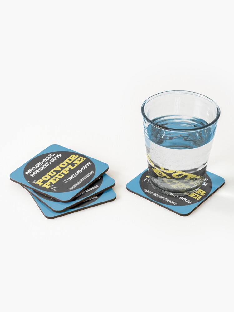 Dessous de verre (lot de 4) ''LE POUVOIR APPARTIENT AU PEUPLE!' : autre vue