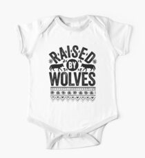 Von Wölfen angehoben {Schwarz + Weiß} Baby Body Kurzarm