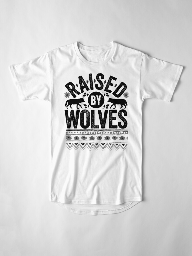 Alternate view of Raised By Wolves {Black + White} Long T-Shirt