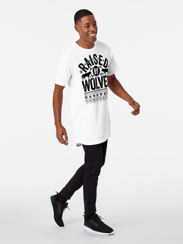 Alternate view of Raised By Wolves {Black + White} Long T-Shirt