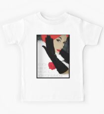 Humourous vingage fashion illustration, glamourous woman Kids Tee