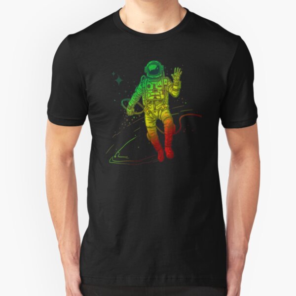 Rasta Dreads Reggae Jamaica Ethiopian Flag Roots Space Man Slim Fit T-Shirt