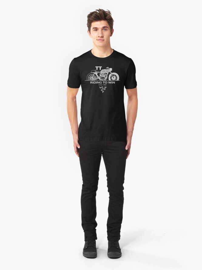 Alternate view of Isle Of Man Manx TT Racing Spirit Of The Racers Tourist Trophy Biker Races Graphic Slim Fit T-Shirt