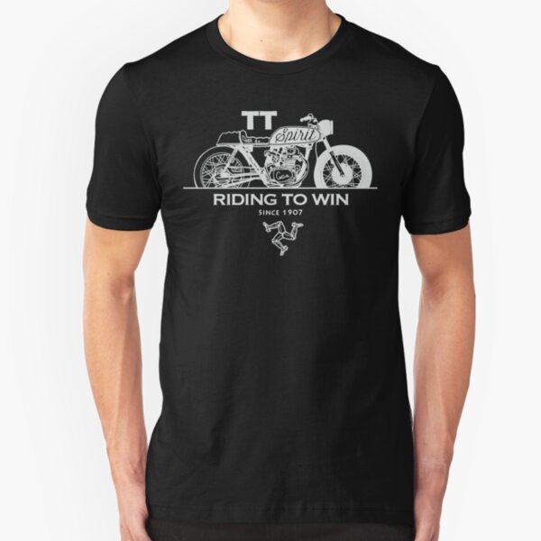 Isle Of Man Manx TT Racing Spirit Of The Racers Tourist Trophy Biker Races Graphic Slim Fit T-Shirt