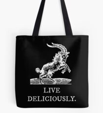 Lebe köstlich Tote Bag