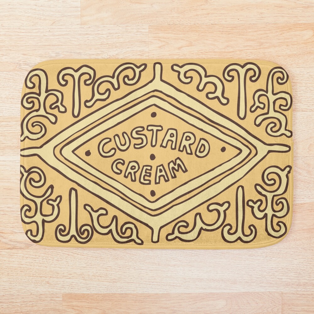 Custard Cream British Biscuit Bath Mat