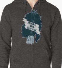Sudadera con capucha y cremallera Aguanta y Sobrevive