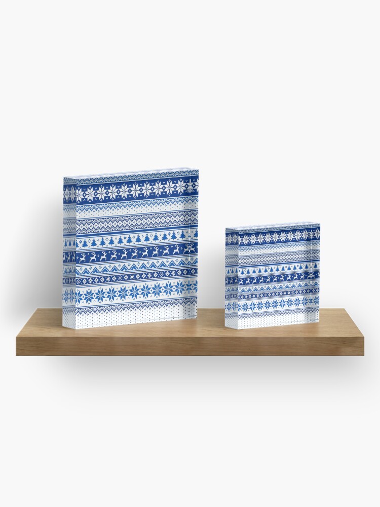 Alternate view of Nordic - Scandinavian Winter Blue Acrylic Block
